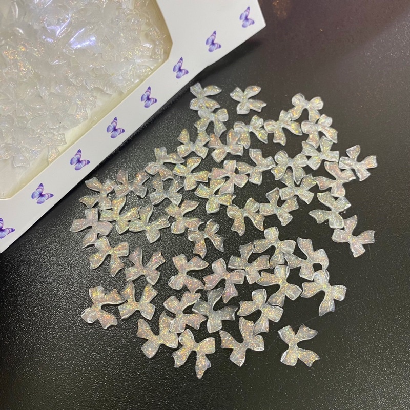 Nơ thạch trong có nhũ lấp lánh siêu hot