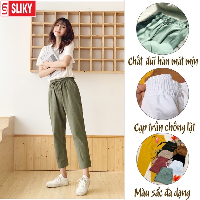 QUẦN BAGGY SIÊU ĐẸP CHẤT ĐŨI NHẸ MÁT TRẺ TRUNG NĂNG ĐỘNG CHO BẠN GÁI THỜI TRANG BANAMO FASHION QUẦN BAGGY ĐŨI NƠ 823a