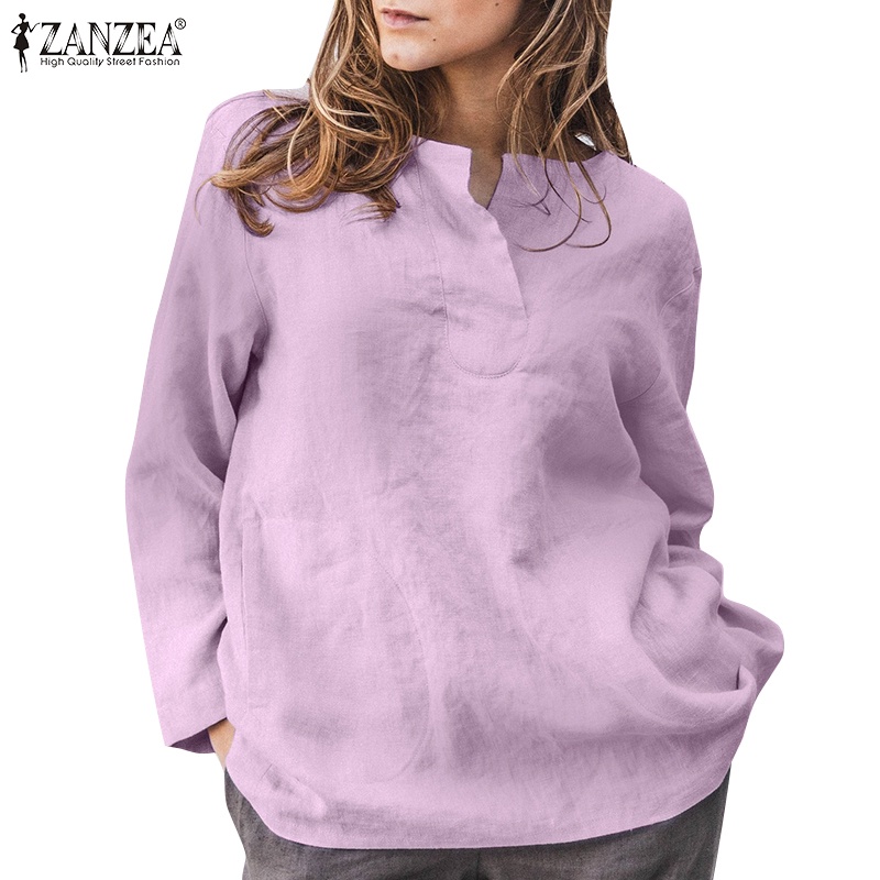 Áo nữ ZANZEA tay dài cổ chữ v thời trang quyến rũ
