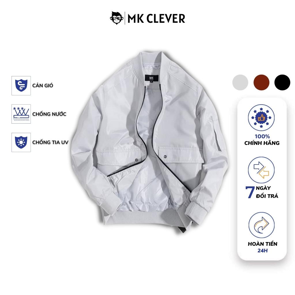 Áo khoác nam bomber vải gió form hàn quốc 3 màu đen, ghi, đỏ - MK CLEVER