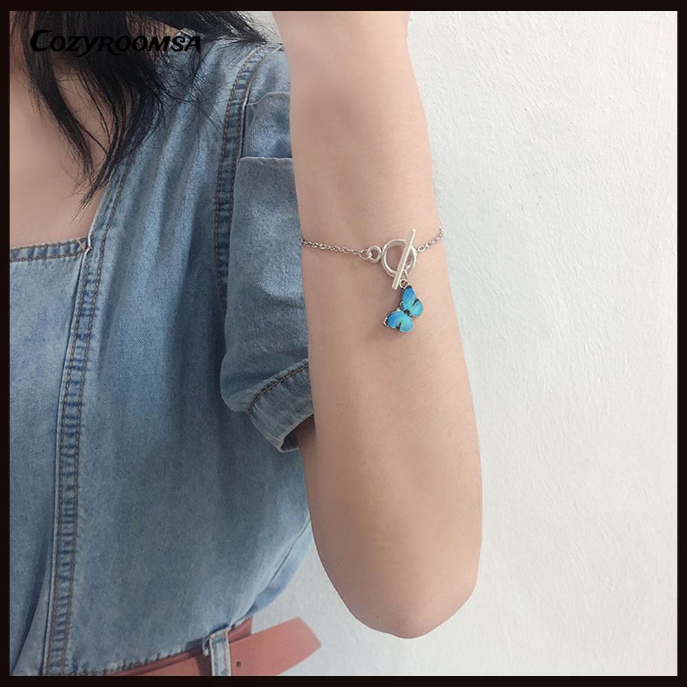 Vòng Tay Hợp Kim Hình Bướm Đính Đá Xinh Xắn