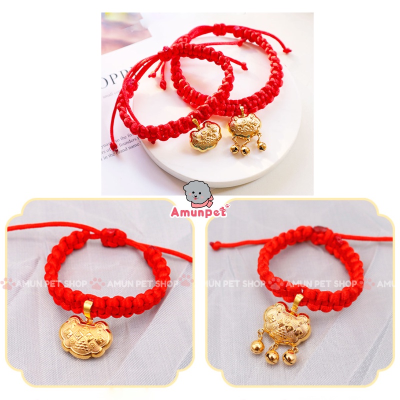 Vòng Cổ Trường Thọ Cho Chó Mèo Siêu Đẹp Mẫu Vòng Cổ Mặt Khoá Trường Mệnh Giá Rẻ Cho Thú Cưng Amun Pet