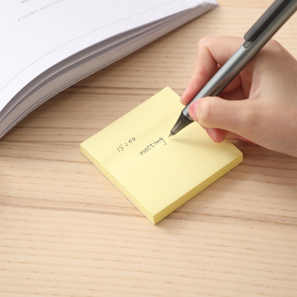 Tệp 100 Tờ Giấy Nhắn, Giấy Note, Sticky Note Deli, 3&quot;x3&quot; (76x76mm), Màu Vàng - EA00353