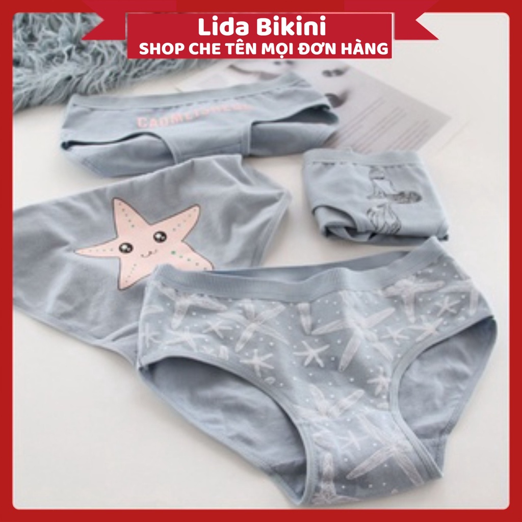 Quần Lót Nữ Cotton - Quần Lót Nữ cạp chun ôm dáng điệu đà - set nàng tiên cá dễ thương DAN STORE Mã 3775