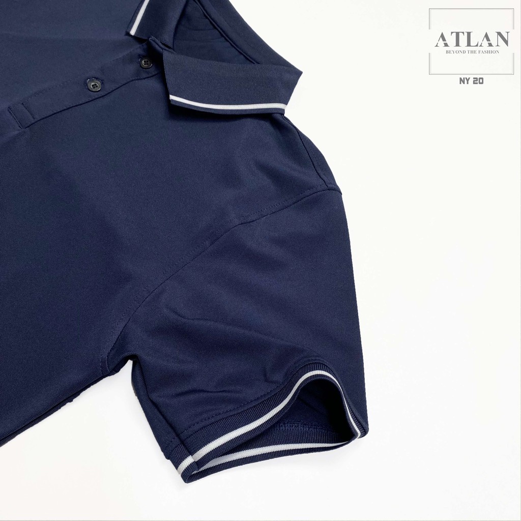 Áo Nam 💖 𝘍𝘳𝘦𝘦𝘴𝘩𝘪𝘱 💖 Polo Ngắn Tay Có Cổ Xanh Đen Bo Sọc Trắng - NY21 | BigBuy360 - bigbuy360.vn
