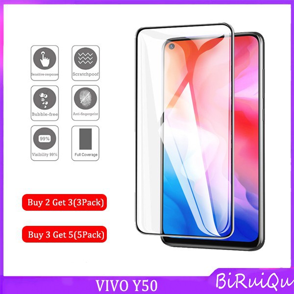 [Loại Xịn] Kính Cường lực Vivo Y30 Y50 Y70 Y70s  Full Màn Hình Trong Suốt 21H 9D Cảm ứng mượt mà