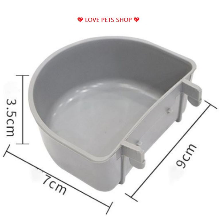 Chén gắn chuồng cho Chó Mèo bằng nhựa - Love pets shop