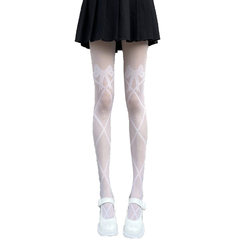 Quần tất dây đan chéo trong suốt phong cách gothic punk Lolita mùa hè cho nữ