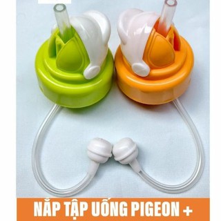 Nắp tập uống kèm ống hút bình Pigeon cổ rộng nội địa