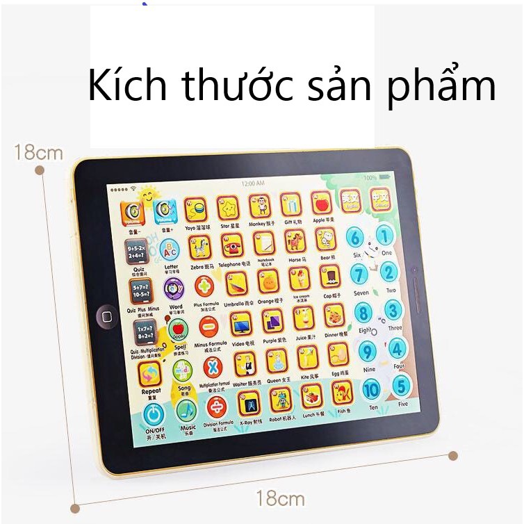 Máy tính bảng đồ chơi cho bé - Máy tính bảng học Tiếng anh song ngữ