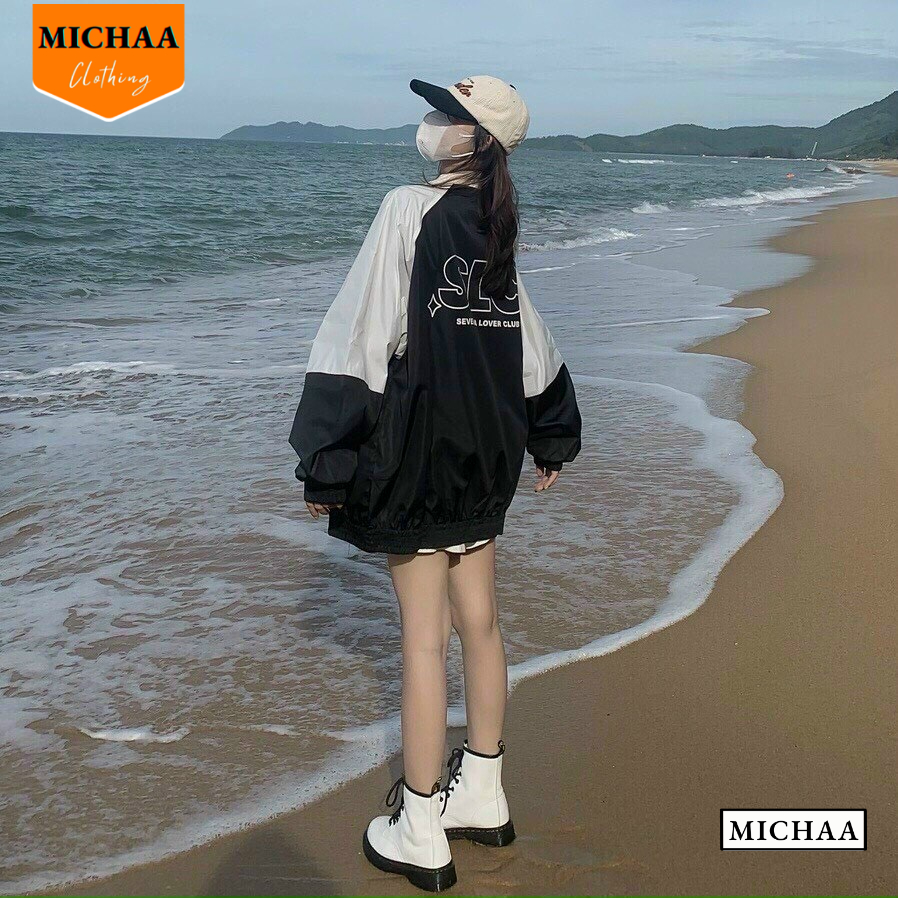 Áo Khoác Bomber Dù SLC Nam Nữ Ulzzang Unisex Kiểu Bóng Chày Form Rộng 2 Lớp - MICHAA