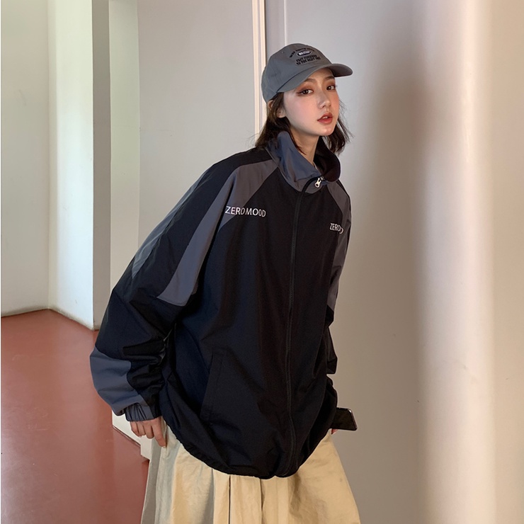 Áo Khoác Thể Thao Dáng Rộng Phong Cách Harajuku Thời Trang Cho Nam Và Nữ