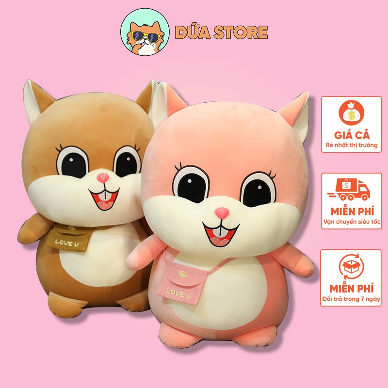 Gấu Bông Sóc Đeo Túi 90cm Siêu Cute Dứa Store