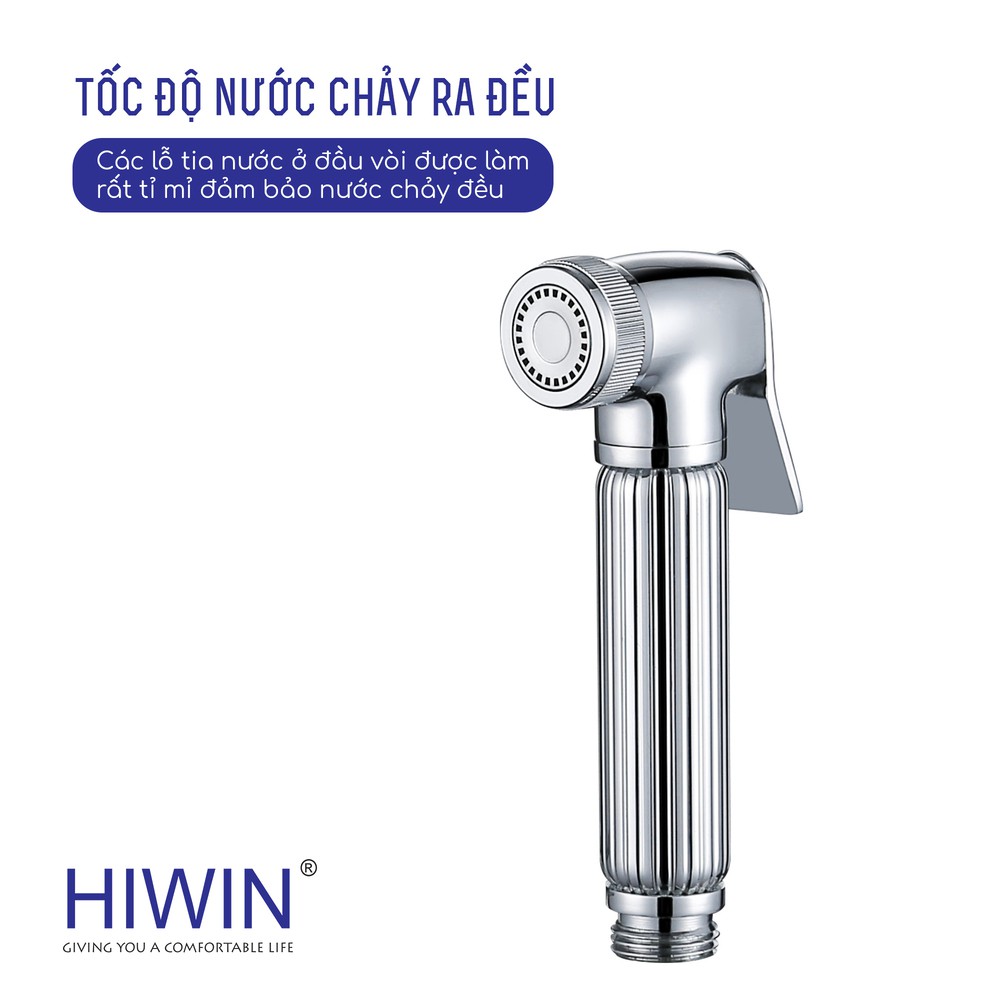 Bộ vòi xịt vệ sinh đa năng đồng mạ crom Hiwin PJF-2002