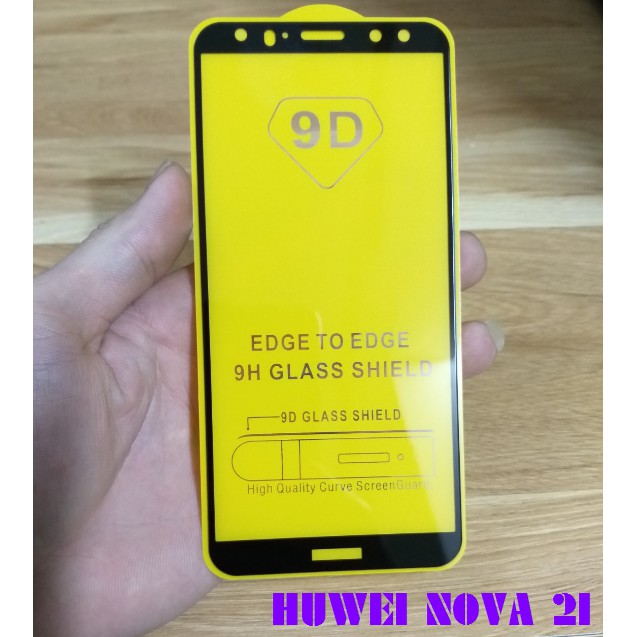 Kính Cường Lực 9D Huawei Nova 2i.FULL Keo Toàn Màn Hình, Không Hạt Li Ty. Tặng Keo Chống Hở Mép