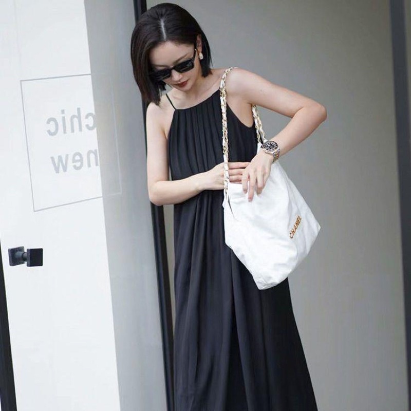 (HÀNG SẴN - ẢNH THẬT) Đầm maxi dài đi biển, Váy đầm dài cổ yếm đẹp 2 lớp cao cấp