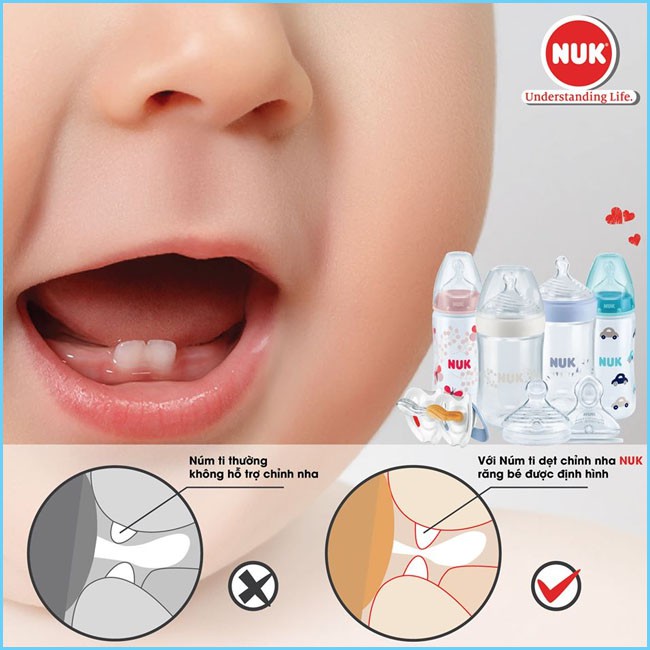 [CHÍNH HÃNG TIÊU CHUẨN EU] BÌNH SỮA NUK PREMIUM CHOICE+ THỦY TINH 120ML NÚM TI S1 - M