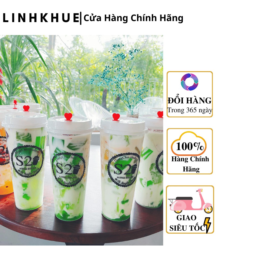 Cốc Nhựa Nắp Tim - 1 lốc 50 chiếc - Size 500ml và 700ml - SP98 - Cốc đựng trà sữa