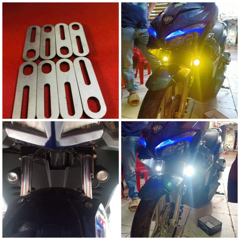 Pát trợ sáng mini cho honda AB chất liệu inox 304