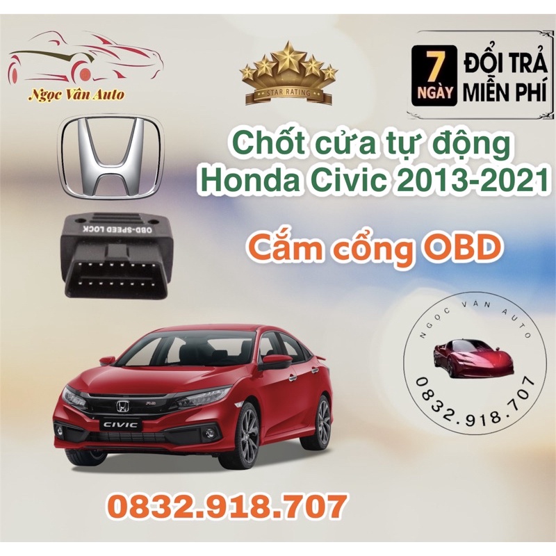 Chốt cửa tự động Honda Civic 2013 - 2021 Cắm cổng OBD
