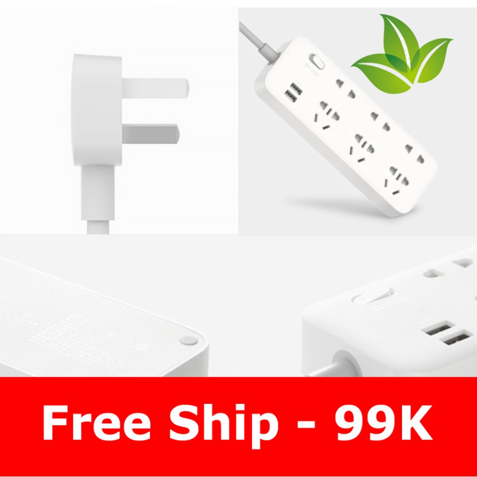 [Hàng Xịn] Ổ cắm Xiaomi ZMI Power Strip 6 cổng 2 USB CX05 - Ổ cắm điện Xiaomi Mi Power Strip 6 cổng 3 USB