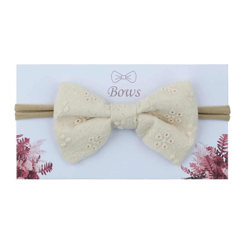 Băng Đô Nơ Bằng Cotton Co Giãn Màu Trơn Dễ Thương Thời Trang Dành Cho Bé Gái
