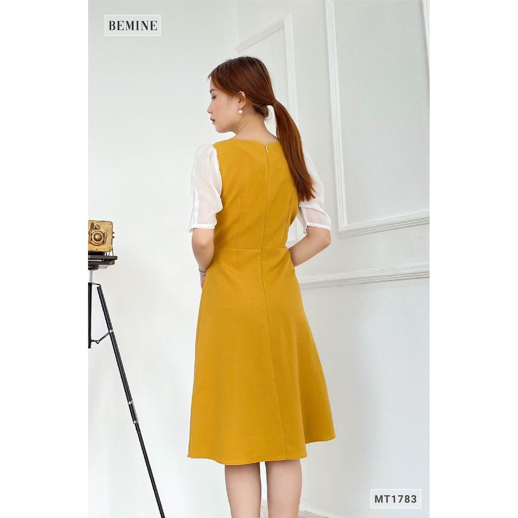 [Mã WABRWA15 giảm 15% đơn 300K] Đầm cúp ngực phối voan BEMINE MT1783VANG | BigBuy360 - bigbuy360.vn