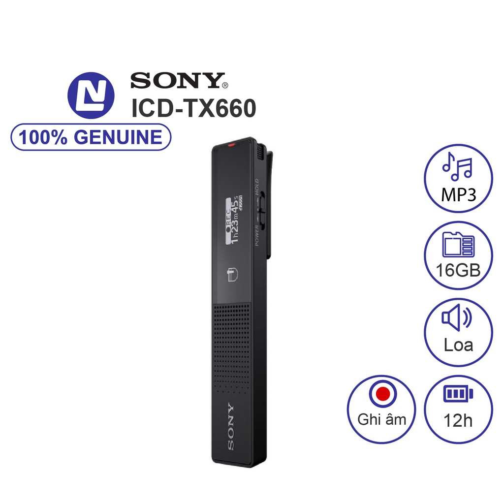 New Full box Sony ICD-TX660 Máy ghi âm Kỹ thuật số bộ nhớ 16GB