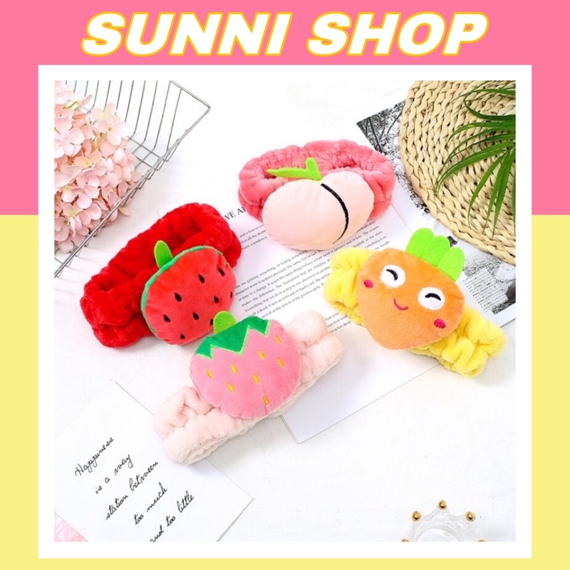 Băng Đô Rửa Mặt Hình quả Đào, Dưa, Dứa... Xinh Xắn Tiện Lợi Nhiều Màu - Sunni Shop