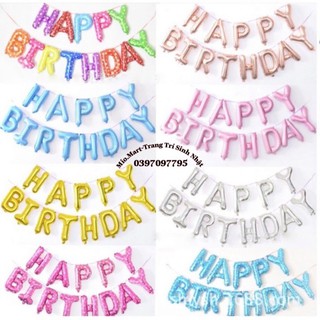 Bộ Bóng Bay Chữ Happy Birthday, Bóng Bay Trang Trí Sinh Nhật Cho Bé Trai Bé Gái Đẹp,Đủ Các Màu CV70