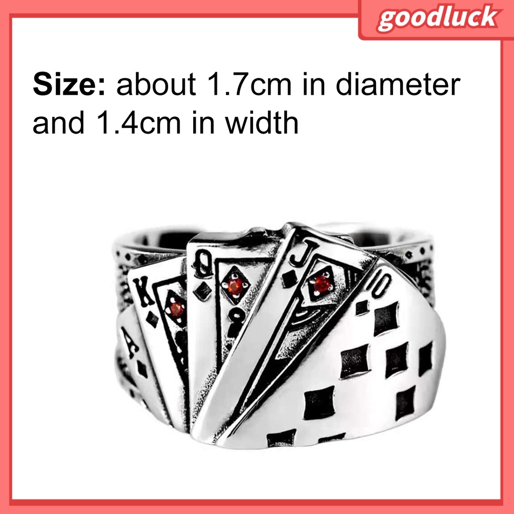 Nhẫn hở nam nữ có thể điều chỉnh thiết kế bài poker thời trang cổ điển