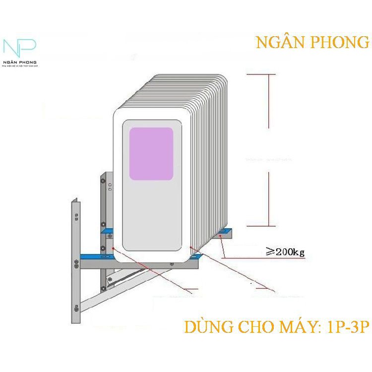 GIÁ ĐỠ CỤC NÓNG ĐIỀU HÒA ĨNOX 201