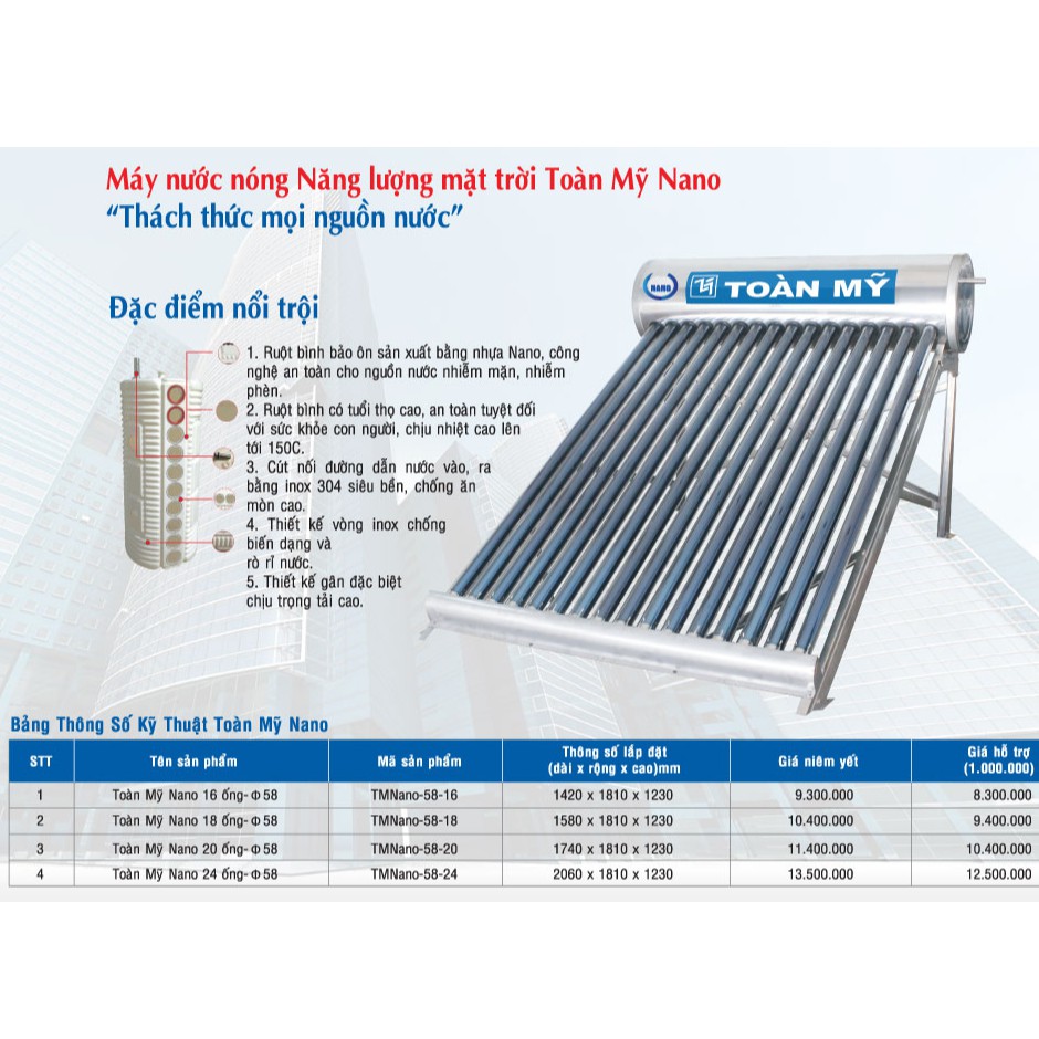 Máy năng lượng Toàn Mỹ NaNo Inox304, bảo hanhg chính hãng 5 năm