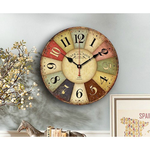 [RẺ VÔ ĐỊCH] Đồng Hồ Treo Tường Decor Phong Cách Vintage, Cổ Điển Đường Kính 30cm