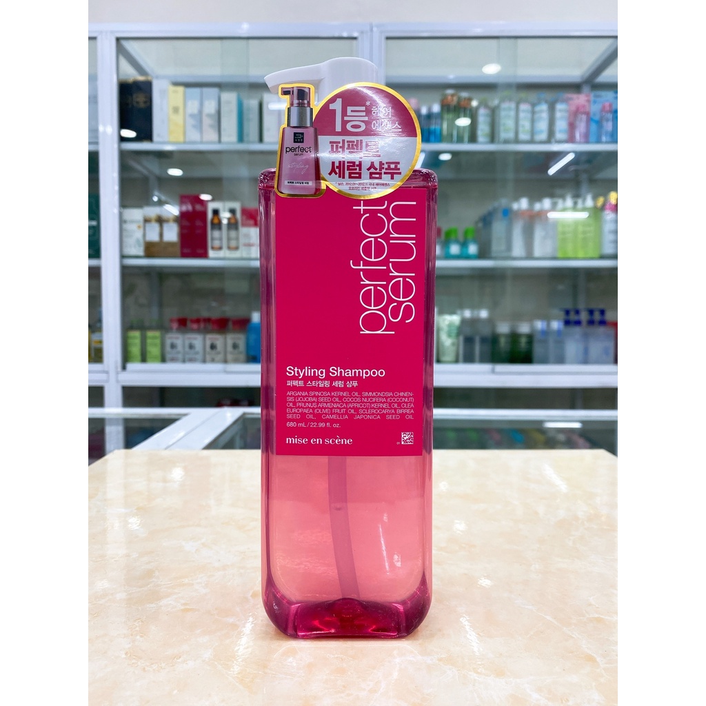 DẦU GỘI - DẦU XẢ MISE EN SCENE PERFECT SERUM STYLING MÀU HỒNG 680ML MẪU MỚI