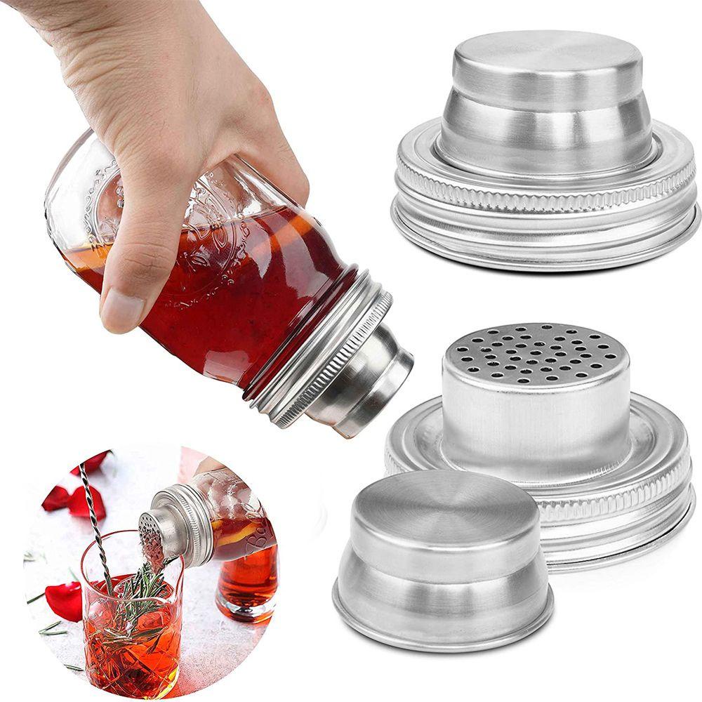 JANE Dụng Cụ Rây Bột Bằng Thép Không Gỉ Có Nắp Đậy Bình Lắc Pha Chế Cocktail