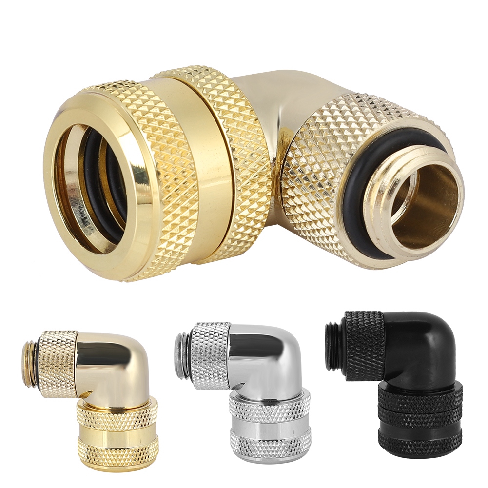 G1/4 Thread Water Cooling Fitting 90° Rotary Elbow Connector for 10x14 Hard Tube