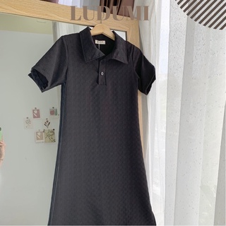 Đầm sơ mi dáng dài xẻ tà -Váy suông basic trẻ trung cá tính