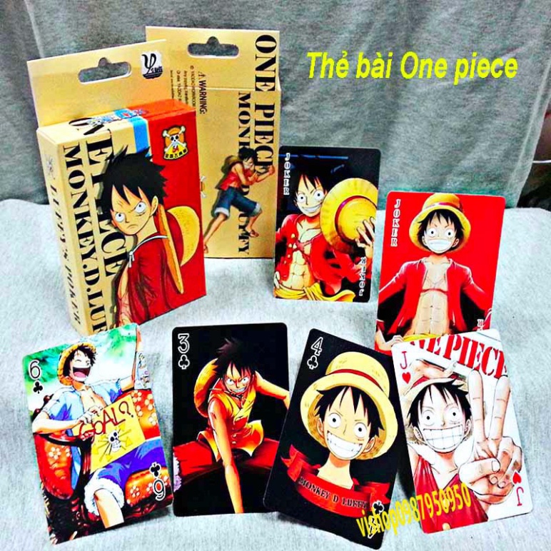 Bộ bài Tây anime Luffy onepiece Wanted Truy Nã,Rozo,luffy,chopper , bộ Tú 54 lá in hình anime manga dễ thương si