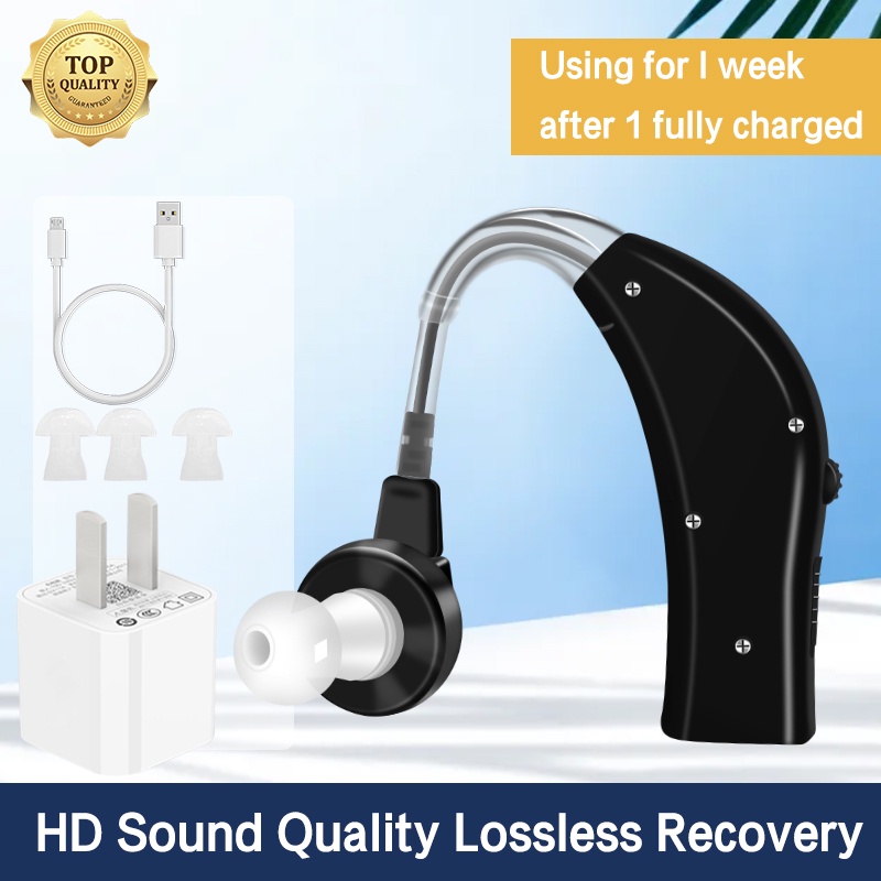 Máy trợ thính USB có thể sạc lại phía sau Bộ khuếch đại âm thanh có thể điều chỉnh âm lượng Máy trợ thính
