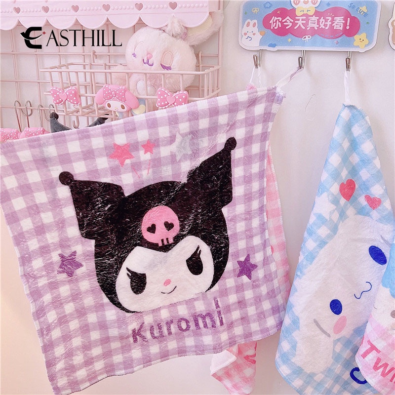 Khăn Lau Mặt Hình Vuông Họa Tiết Hoạt Hình Kuromi My Melody Cinnamoroll Kawaii 32Cmx32Cm