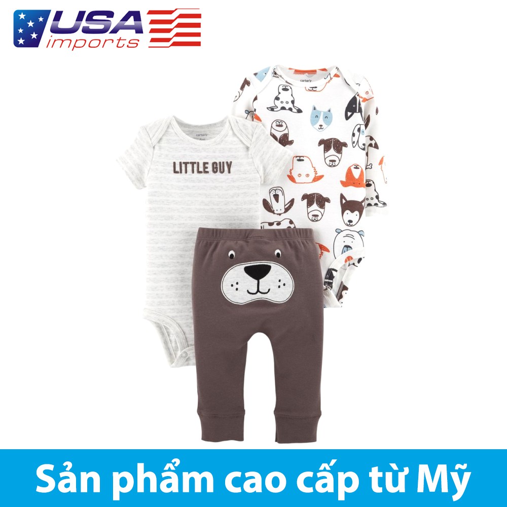 Set 3 bodysuit kèm quần Car-tờ Auth Từ Mỹ (126H494)
