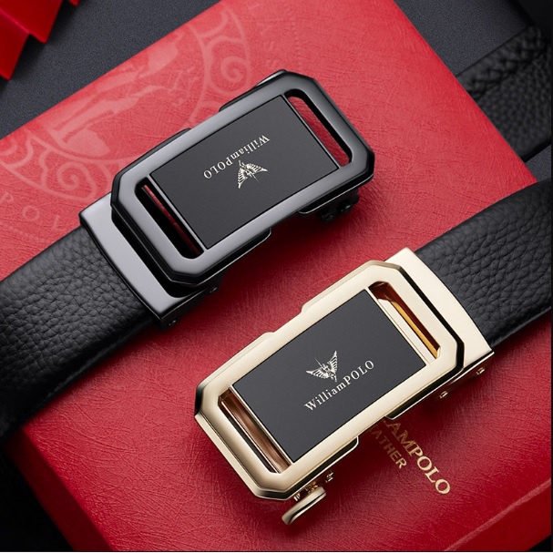 Thắt Lưng Nam Dây Nịt Nam Da Bò Cao Cấp khóa Tự động hàng hiệu WILLIAMPOLO - Kingshop Nhập