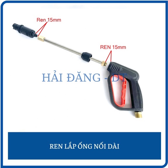 Bộ súng kèm dây xịt rửa xe áp lực cao 10, 15, 20, 30m ren 22mm kèm ống nối 30cm (Súng kiểu cò đỏ)