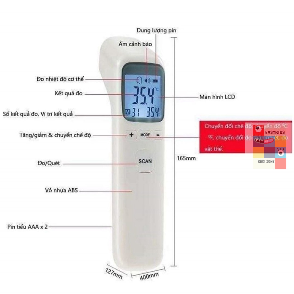 [Có sẵn] Nhiệt kế điện tử hồng ngoại đa năng đo trán CK1502 đo nhanh, chính xác