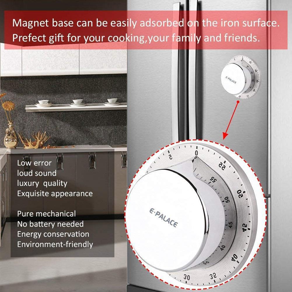 Stainless Mechanical Timer Kitchen Timing Baking Timing Alarm Cooking 60min