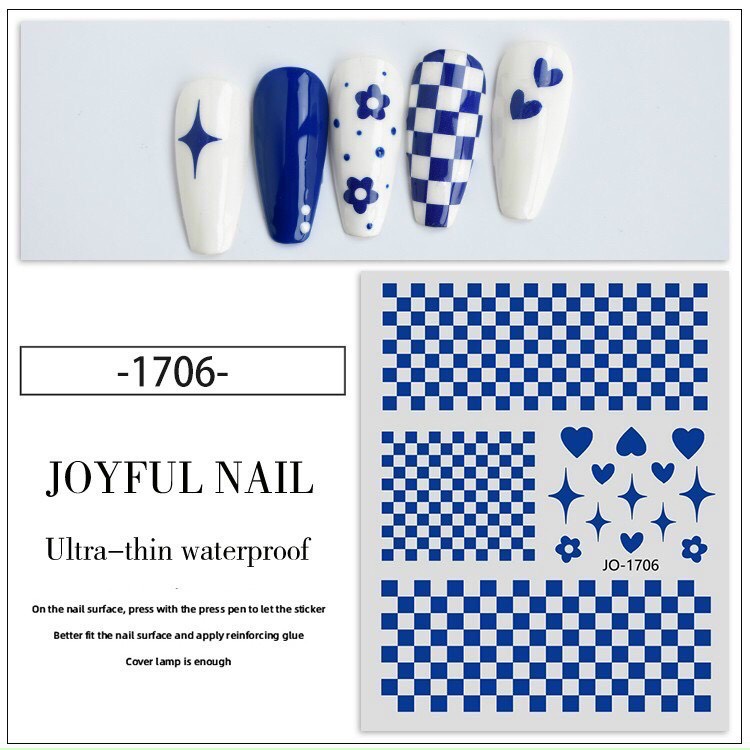 Sticker nail- Stick hình dán móng tay hoạ tiết thương hiệu, hoa, chữ