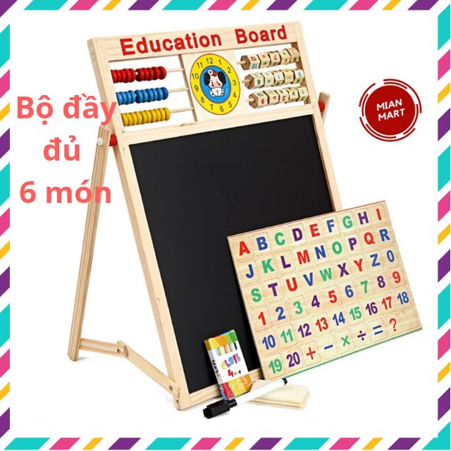 [QUÀ TẶNG CHO BÉ] BẢNG NAM CHÂM CHỮ VÀ SỐ 2 MẶT GIÚP BÉ THÔNG MINH - EDUCATION BOARD