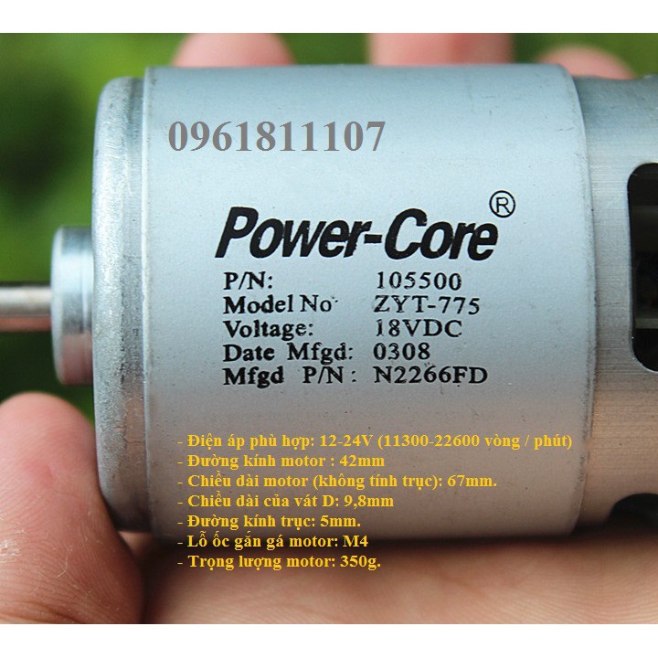 Motor 775 Power core 2 bạc đạn 22600 vòng