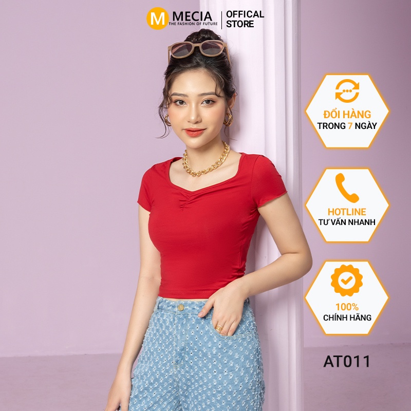 Áo thun kiểu cộc tay Mecia AT011 nhún ngực – Áo kiểu cộc tay thun 95% cotton Thời Trang thể thao năng động trẻ trung